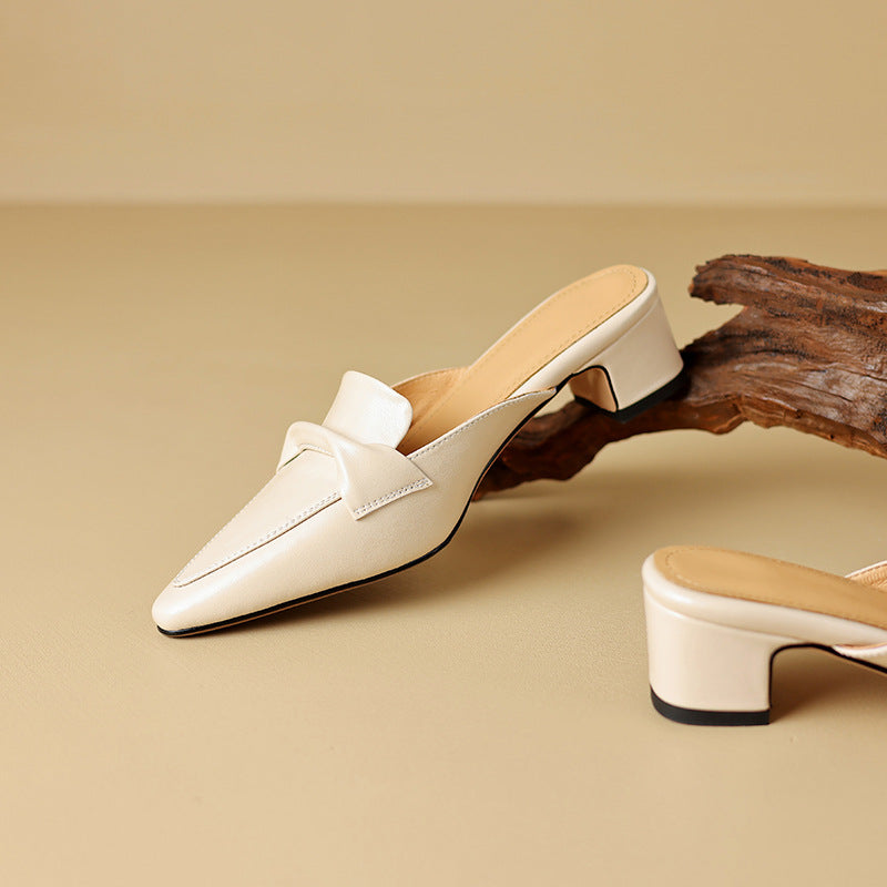Marloe Sleek Pointed Leather Mules