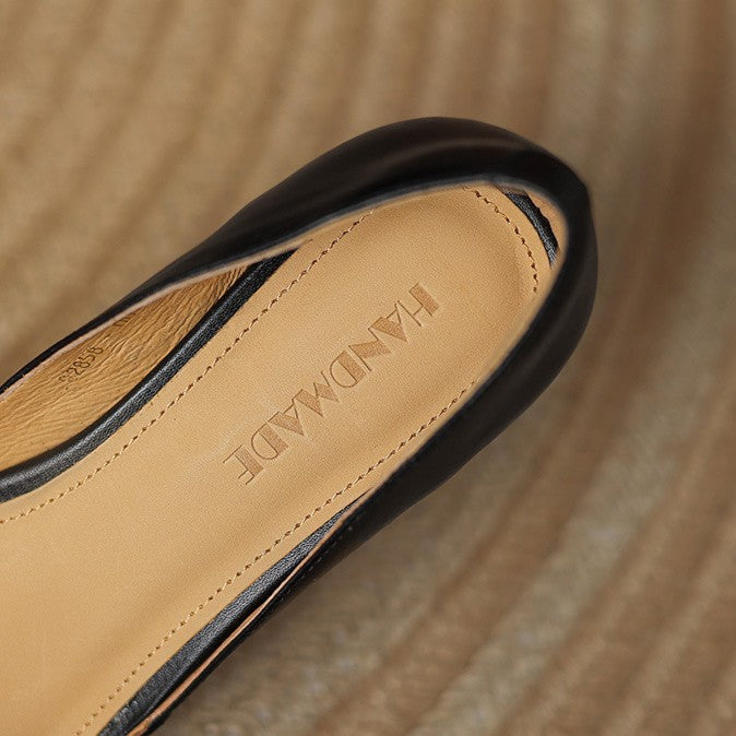 Ceyra Leather Kitten Heel Shoes