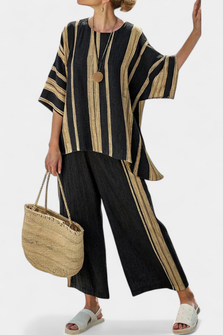 Calden | Dark Striped Linen Collection