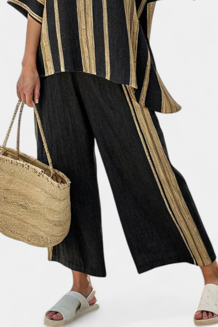 Calden | Dark Striped Linen Collection