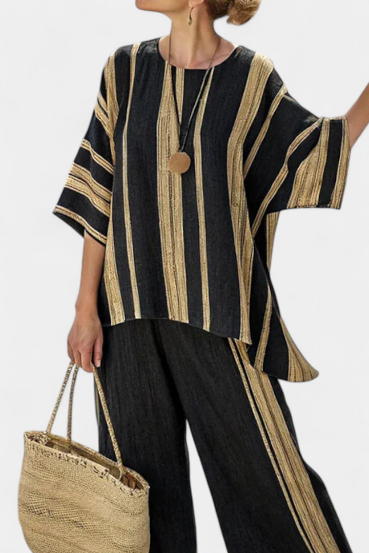 Calden | Dark Striped Linen Collection