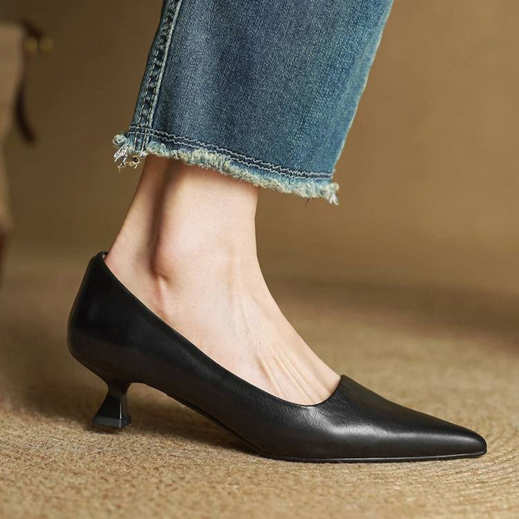 Serane Genuine Leather High Heels