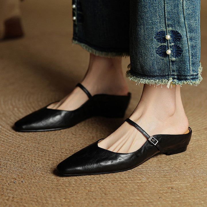 Thea Authentic Leather Slides