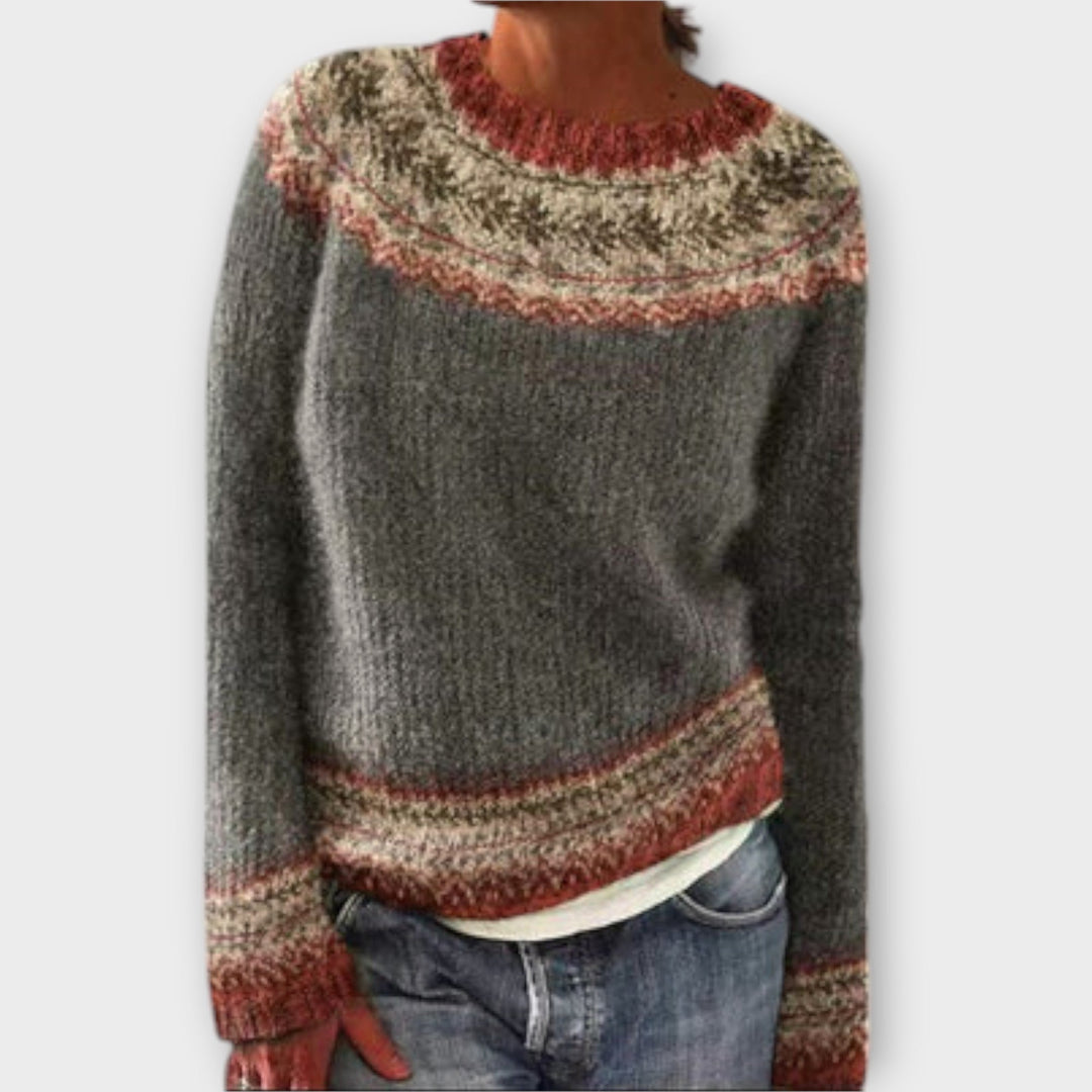 Vintage-Inspired Women's Knitted Sweater