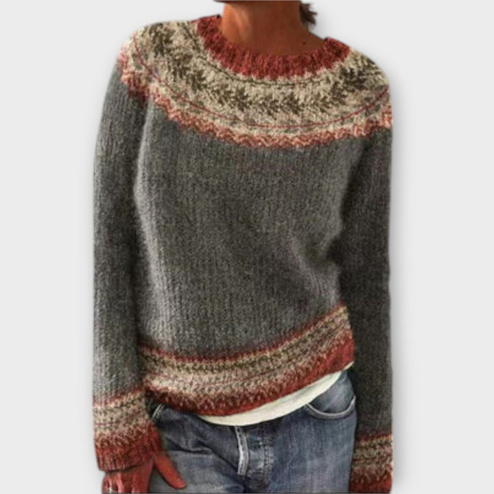 Vintage-Inspired Women's Knitted Sweater