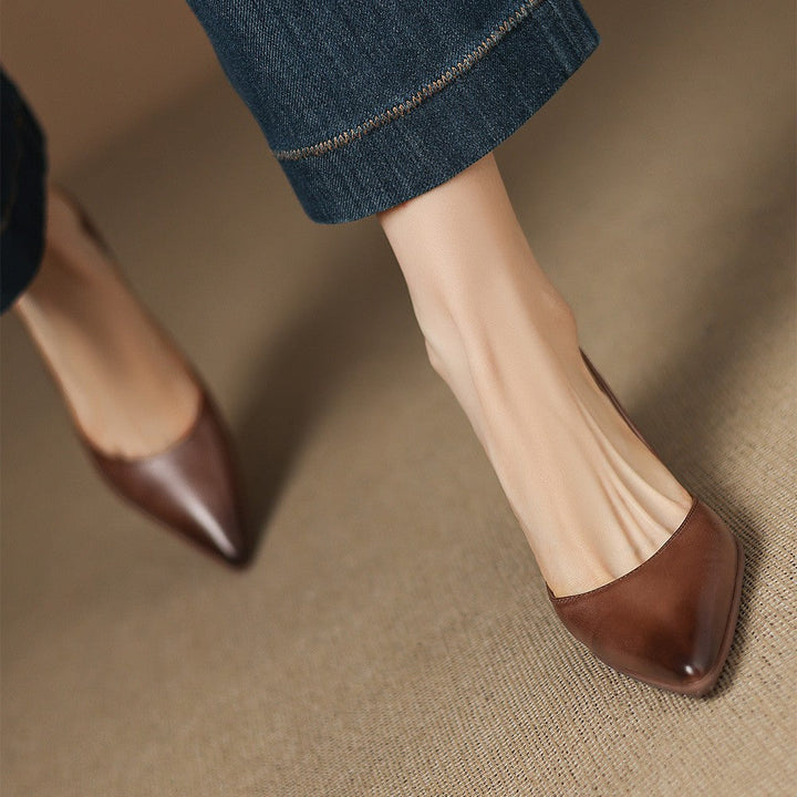 Calenne Leather Kitten Heels for Elegant Style
