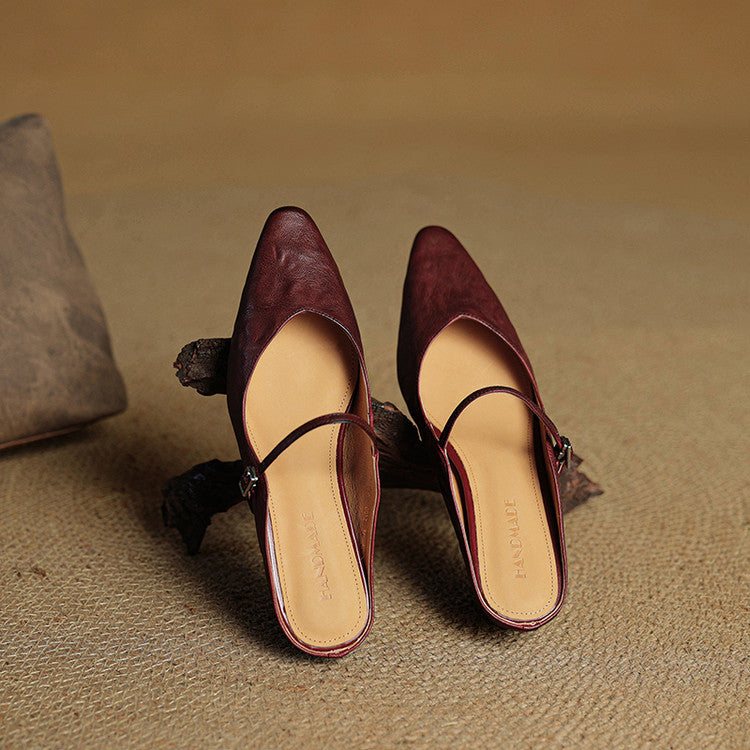 Thea Authentic Leather Slides