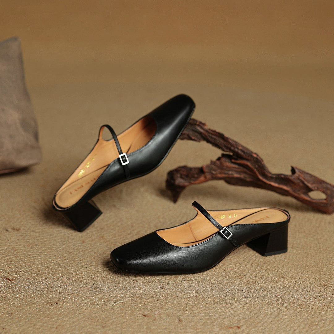 Meyra Leather Slip-On Mules