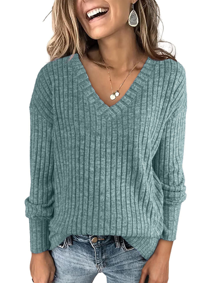 EVELYN™ | Women's Oversized Knit Sweater with Lightweight V-Neck