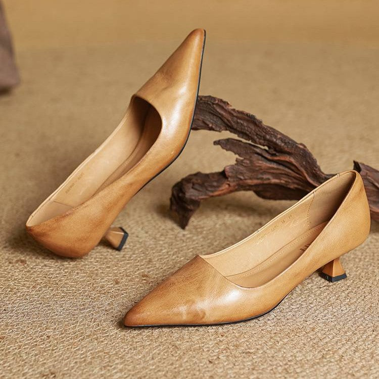 Serane Genuine Leather High Heels