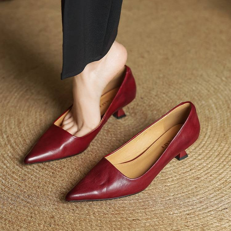 Serane Genuine Leather High Heels