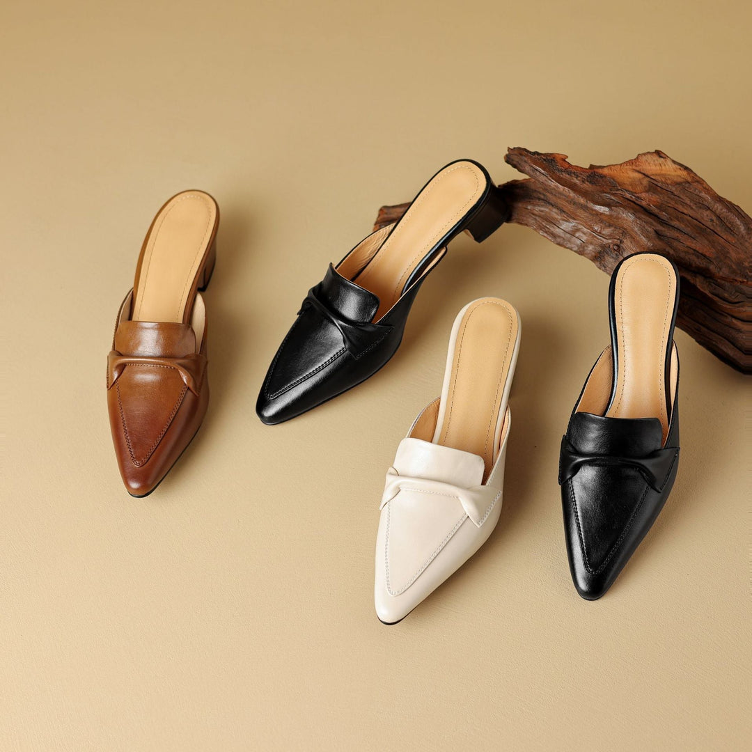 Marloe Sleek Pointed Leather Mules