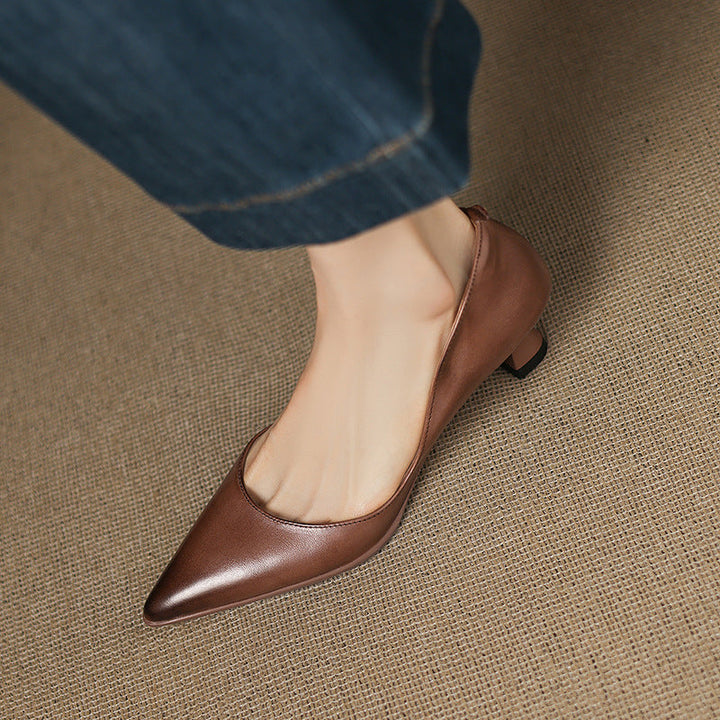 Calenne Leather Kitten Heels for Elegant Style