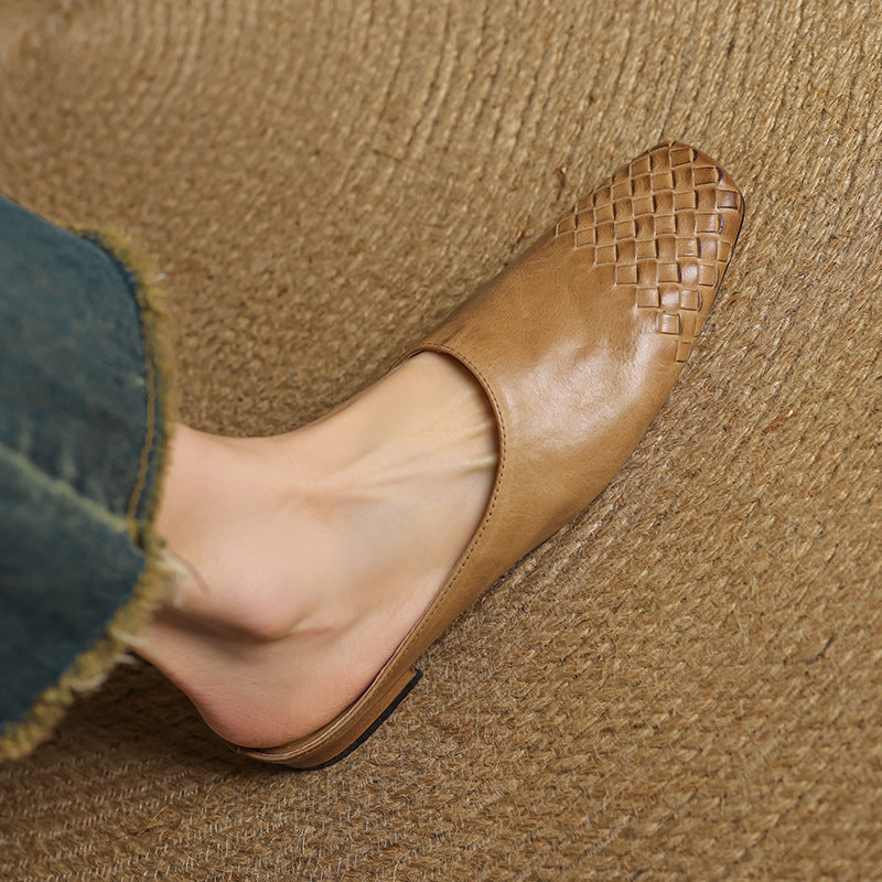 Helma Authentic Leather Slip-On Mules