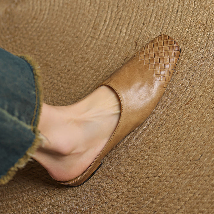 Helma Authentic Leather Slip-On Mules