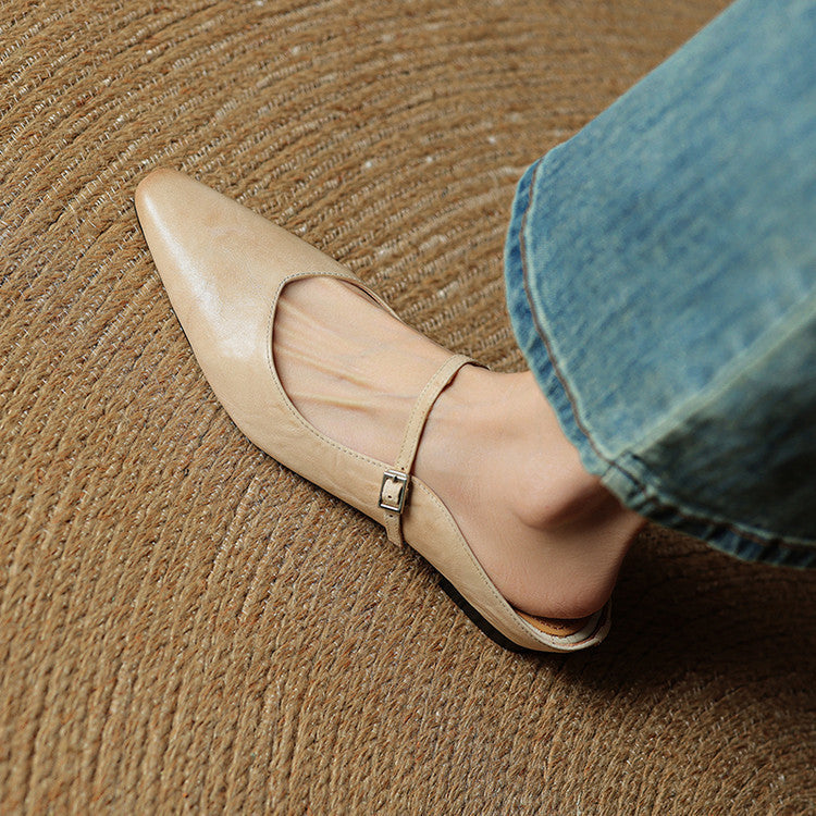 Thea Authentic Leather Slides