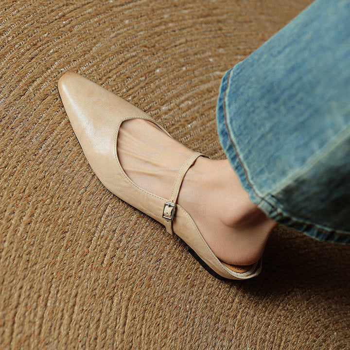 Thea Authentic Leather Slides