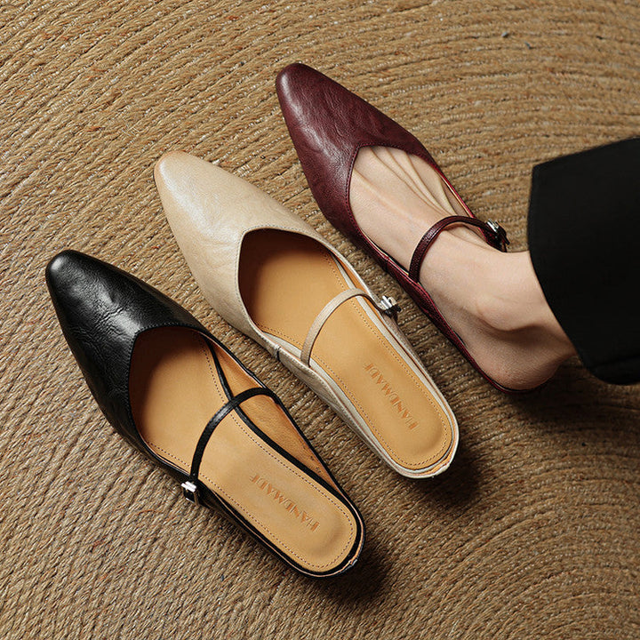 Thea Authentic Leather Slides