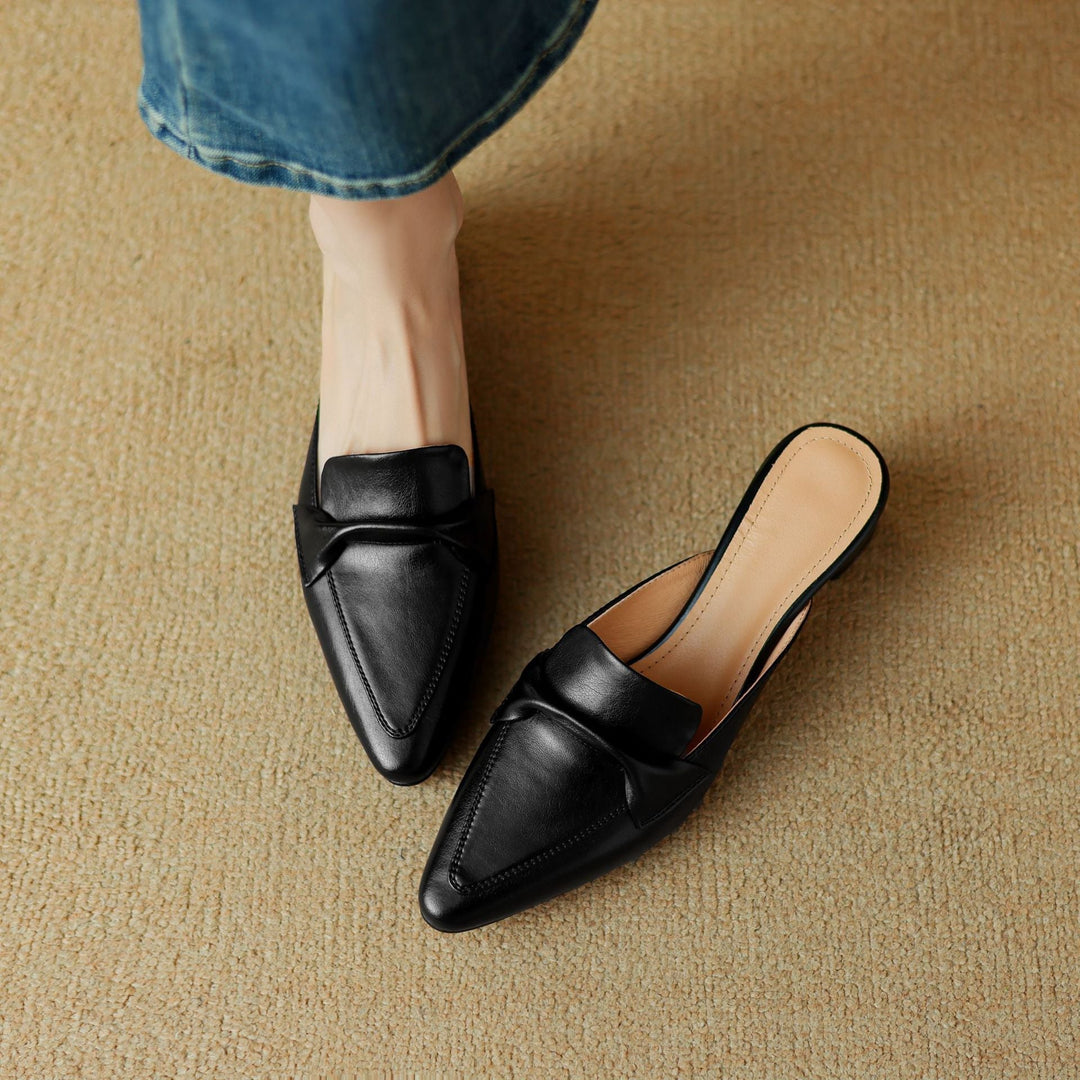 Marloe Sleek Pointed Leather Mules