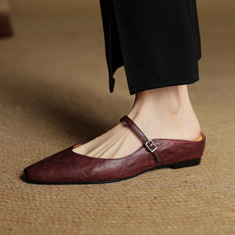 Thea Authentic Leather Slides