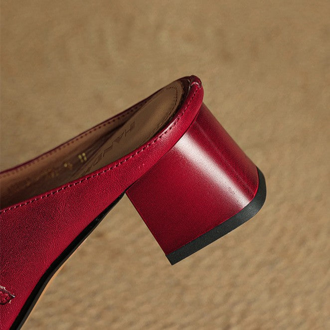 Meyra Leather Slip-On Mules