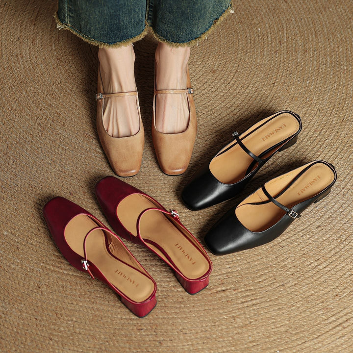 Meyra Leather Slip-On Mules