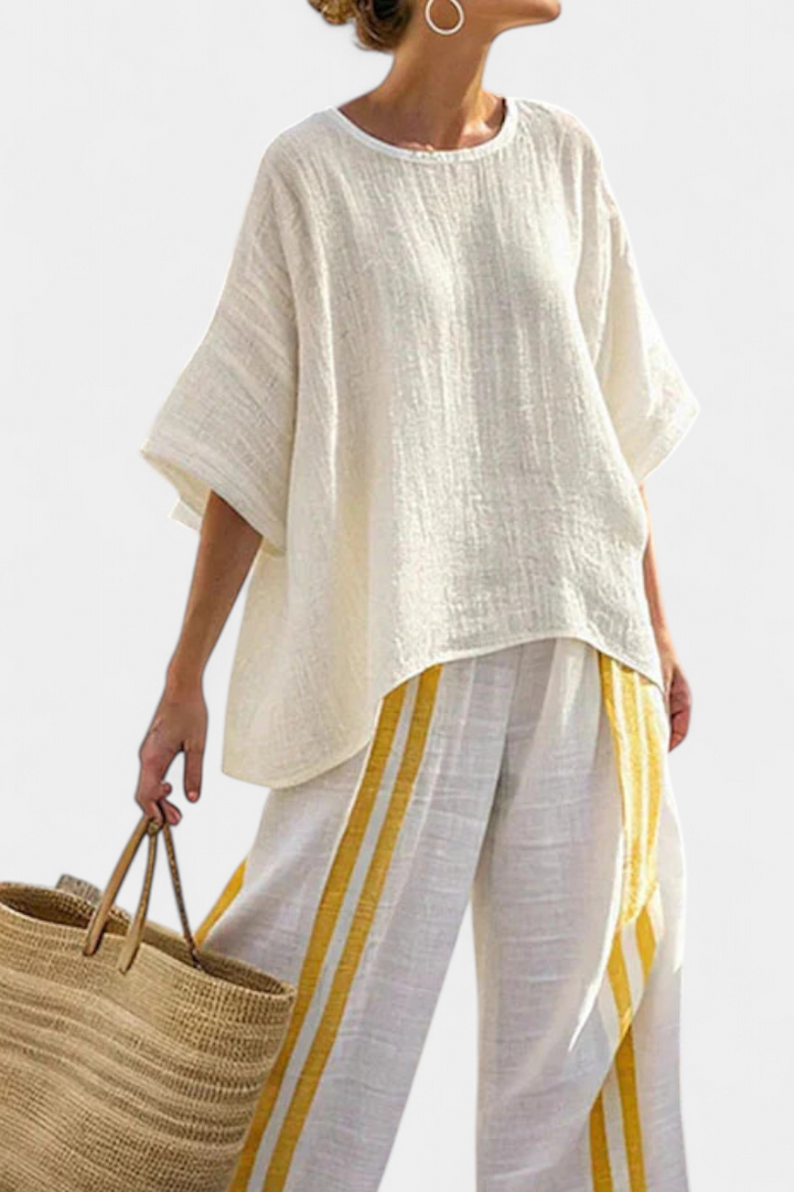 Anselor | Linen Set with Yellow Accents