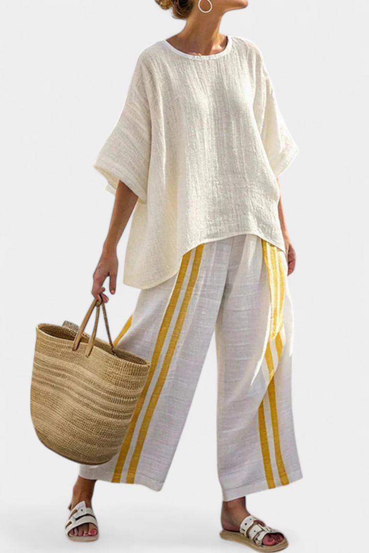 Anselor | Linen Set with Yellow Accents