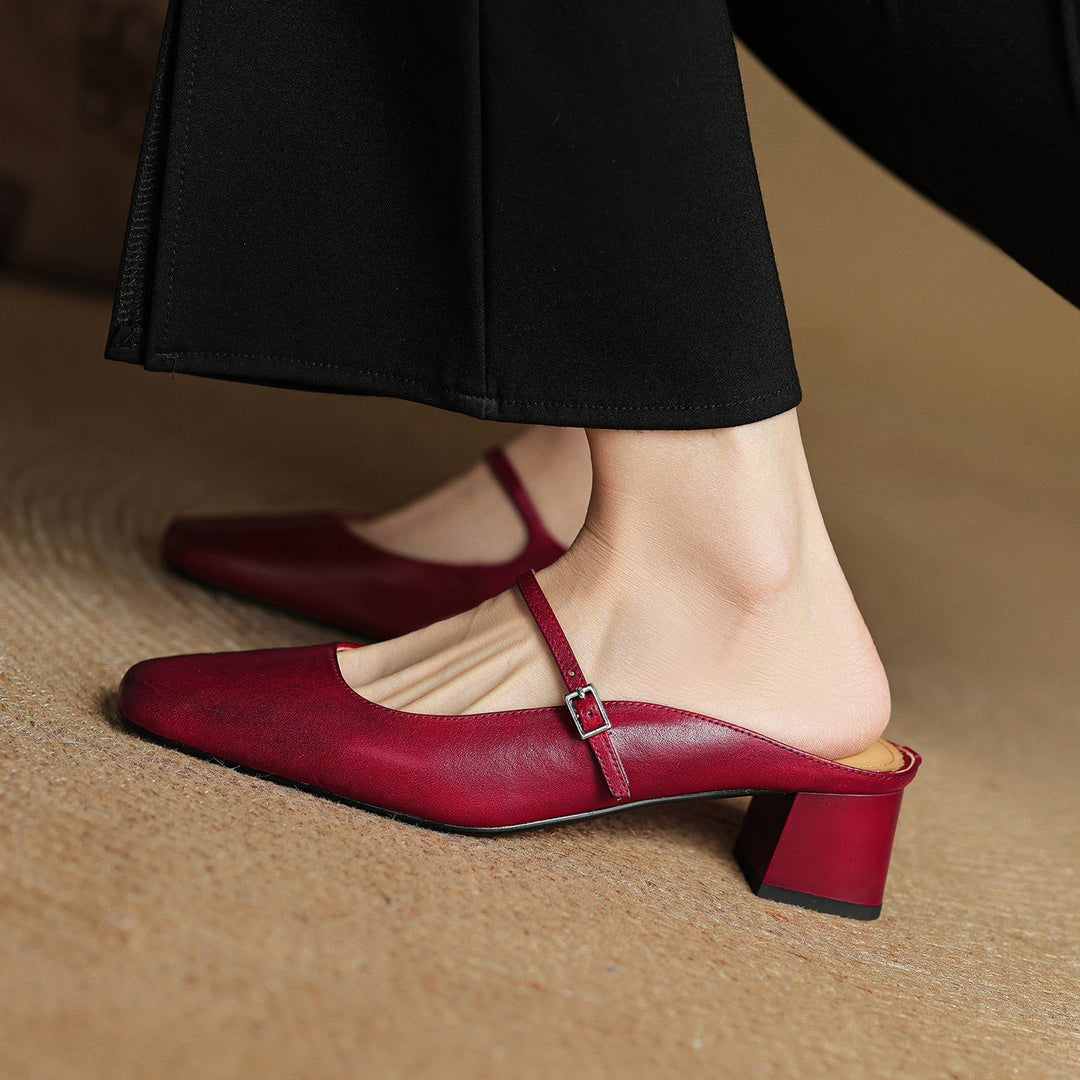Meyra Leather Slip-On Mules