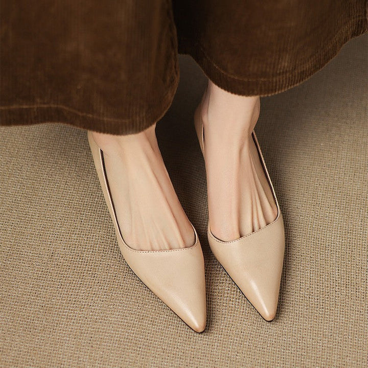 Orlisse Leather Kitten Heel Shoes