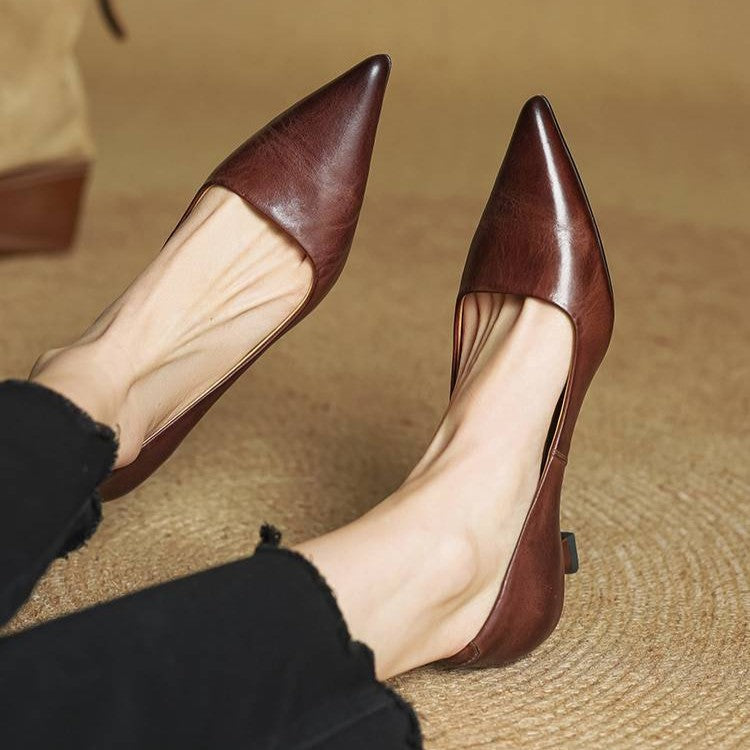 Serane Genuine Leather High Heels