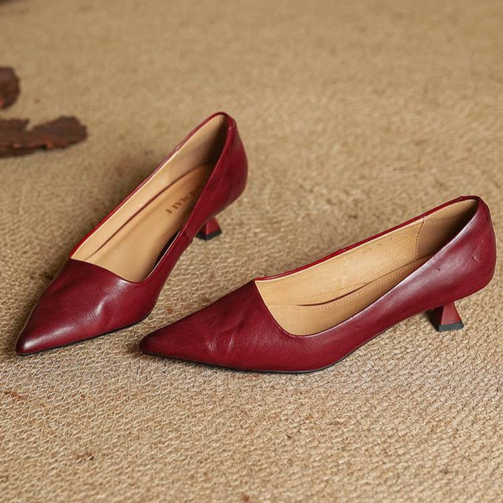 Serane Genuine Leather High Heels
