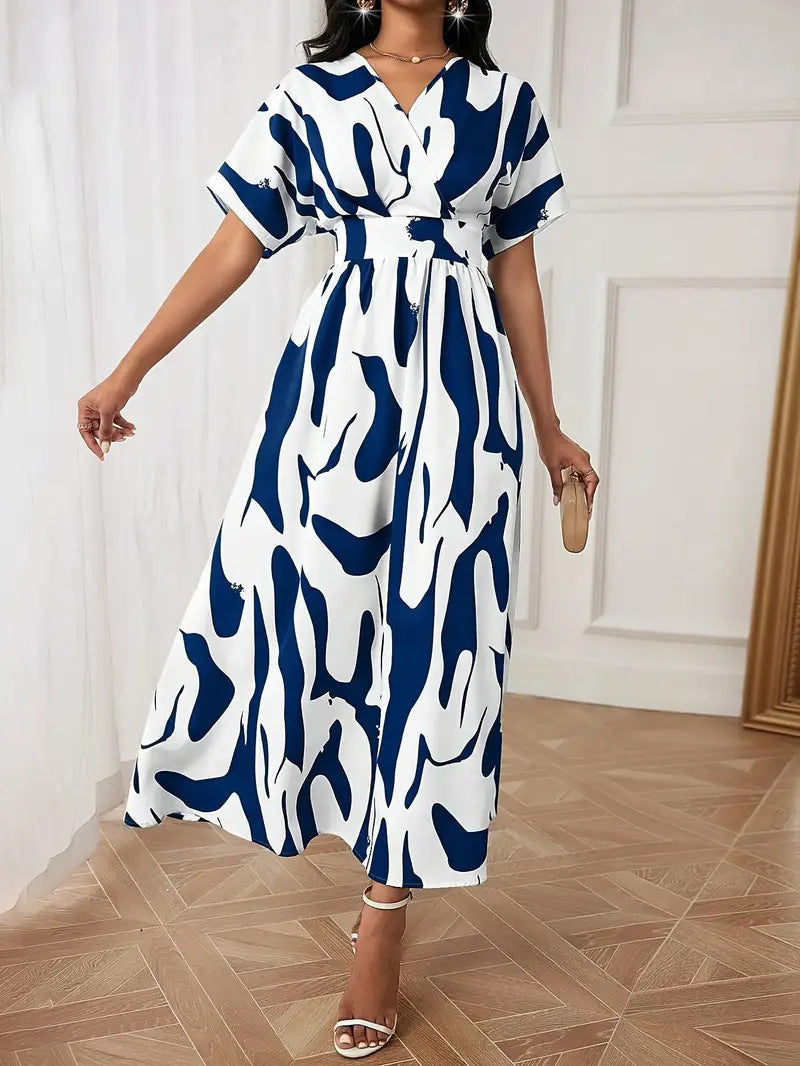 Bixie - Elegant Abstract Print Dress