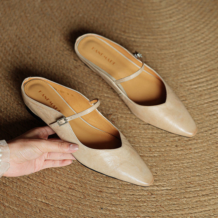Thea Authentic Leather Slides