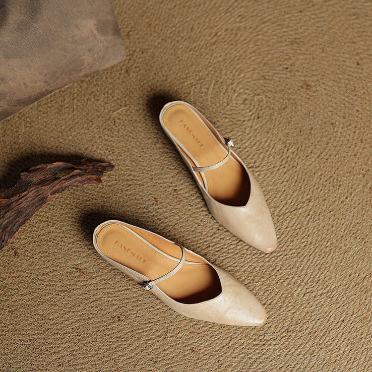 Thea Authentic Leather Slides