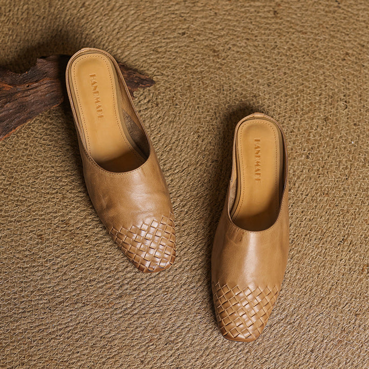 Helma Authentic Leather Slip-On Mules