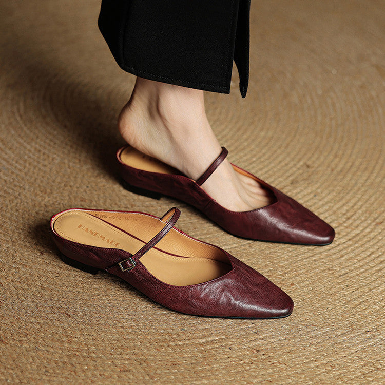 Thea Authentic Leather Slides
