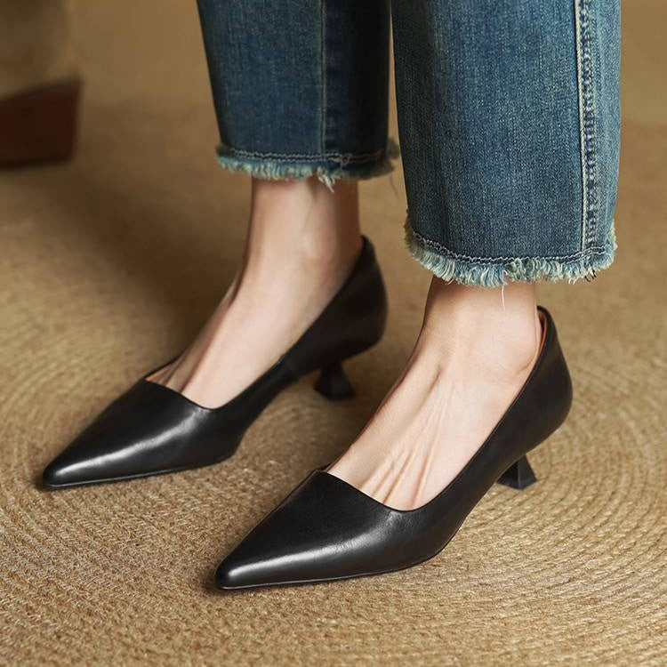Serane Genuine Leather High Heels