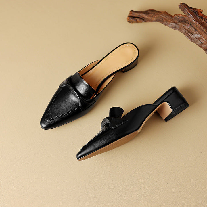 Marloe Sleek Pointed Leather Mules