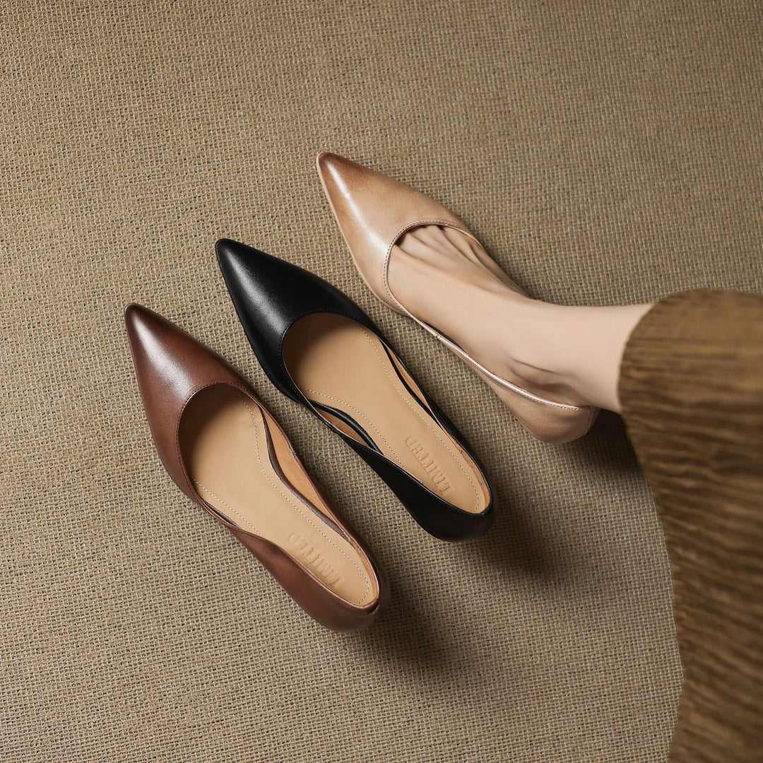 Calenne Leather Kitten Heels for Elegant Style