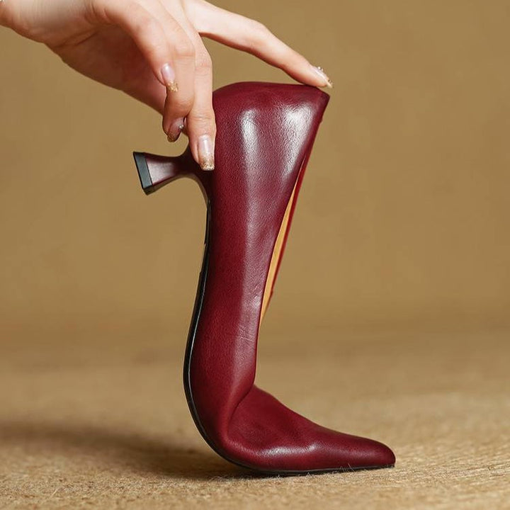 Serane Genuine Leather High Heels