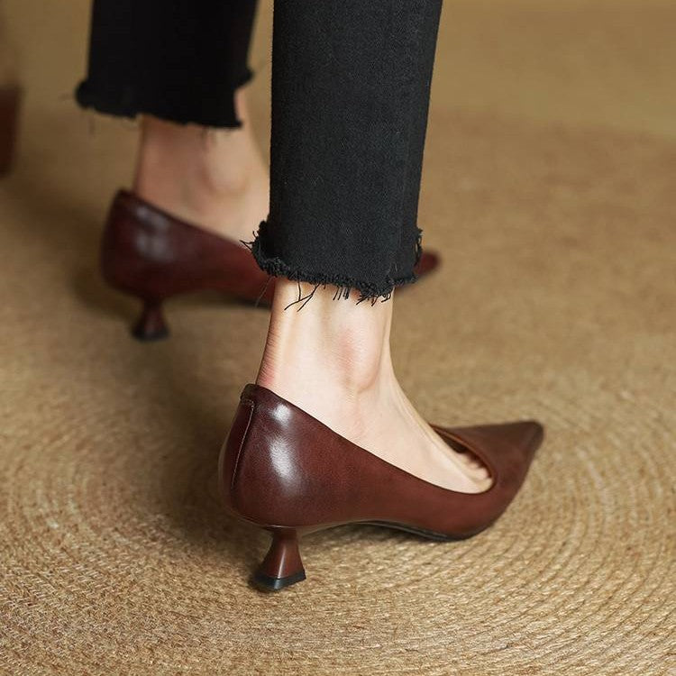 Serane Genuine Leather High Heels