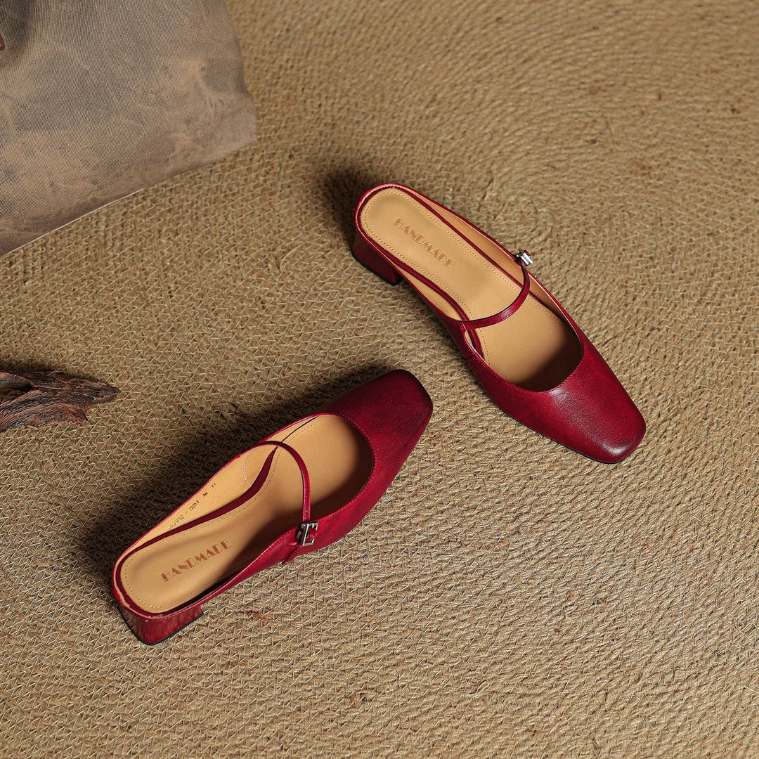 Meyra Leather Slip-On Mules