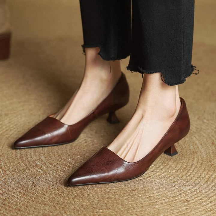 Serane Genuine Leather High Heels