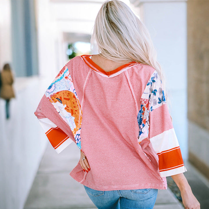 BAILEY™ – Breezy Patchwork Batwing Blouse