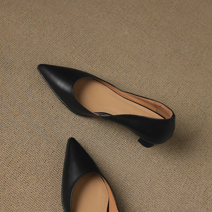 Calenne Leather Kitten Heels for Elegant Style