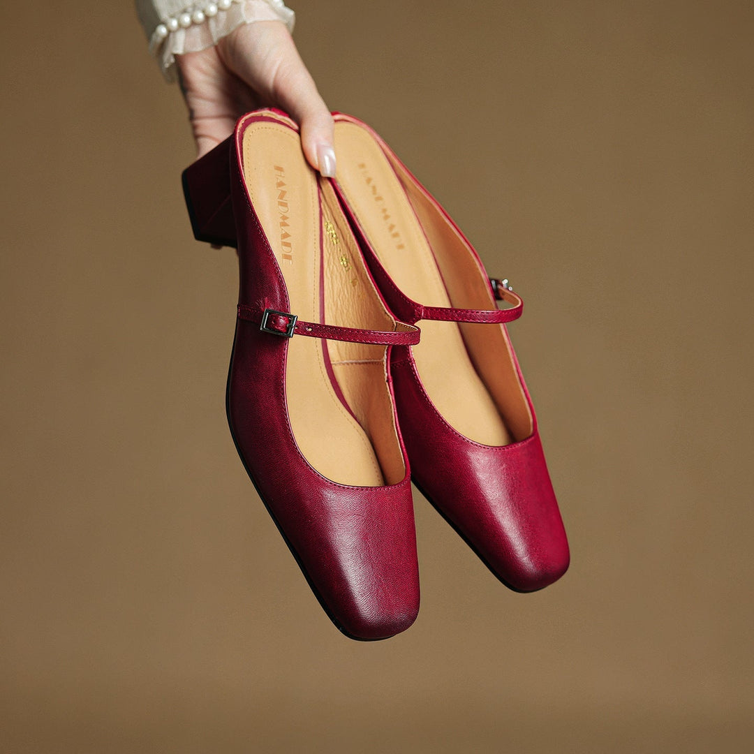 Meyra Leather Slip-On Mules