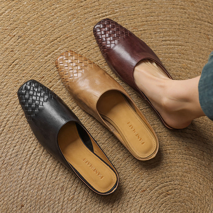 Helma Authentic Leather Slip-On Mules