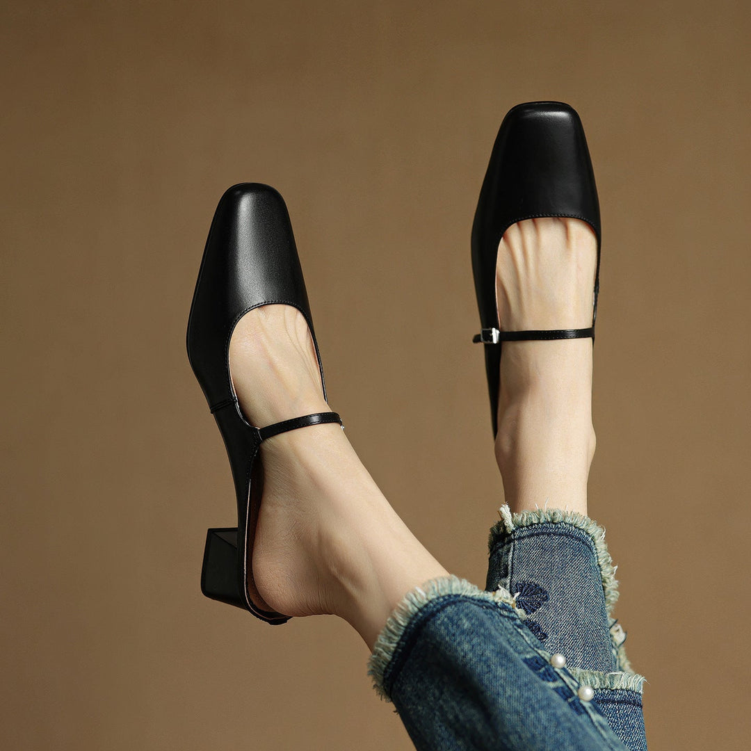 Meyra Leather Slip-On Mules