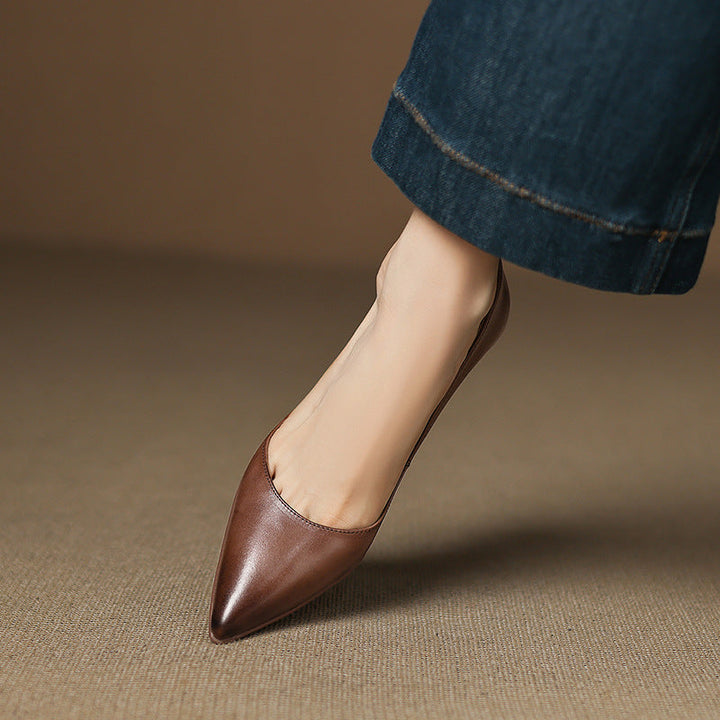 Calenne Leather Kitten Heels for Elegant Style